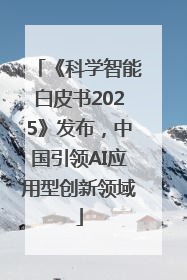 《科学智能白皮书2025》发布，中国引领AI应用型创新领域