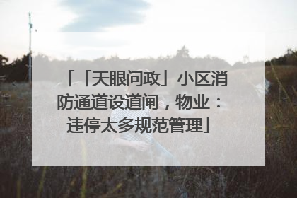 「天眼问政」小区消防通道设道闸，物业：违停太多规范管理
