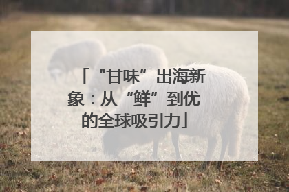 “甘味”出海新象：从“鲜”到优的全球吸引力
