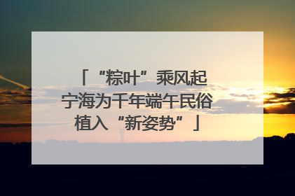 “粽叶”乘风起 宁海为千年端午民俗植入“新姿势”
