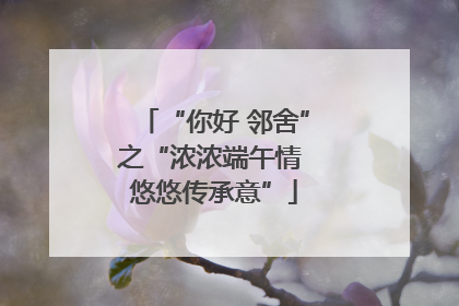 “你好 邻舍”之“浓浓端午情 悠悠传承意”