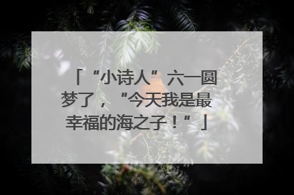 “小诗人”六一圆梦了，“今天我是最幸福的海之子！”