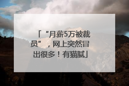 “月薪5万被裁员”，网上突然冒出很多！有猫腻