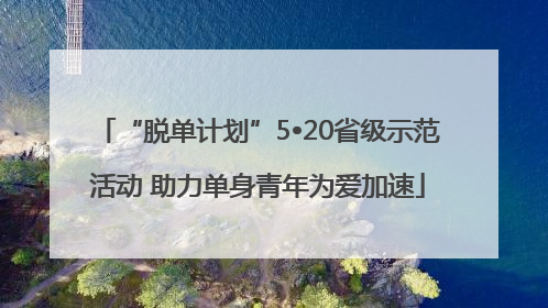 “脱单计划”5•20省级示范活动 助力单身青年为爱加速