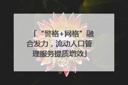 “警格+网格”融合发力，流动人口管理服务提质增效