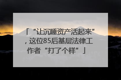 “让沉睡资产活起来”，这位85后基层法律工作者“打了个样”