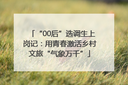 “00后”选调生上岗记：用青春激活乡村文旅“气象万千”