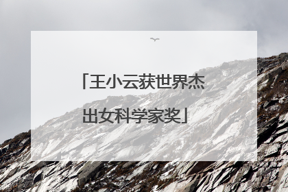王小云获世界杰出女科学家奖