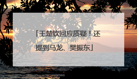 王楚钦回应质疑！还提到马龙、樊振东