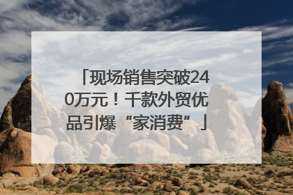 现场销售突破240万元！千款外贸优品引爆“家消费”