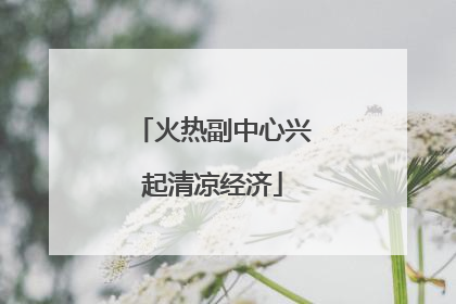 火热副中心兴起清凉经济