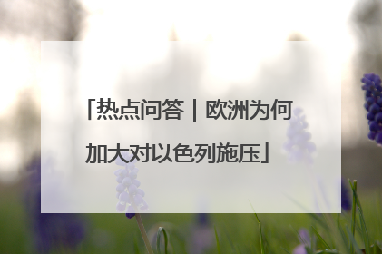 热点问答｜欧洲为何加大对以色列施压