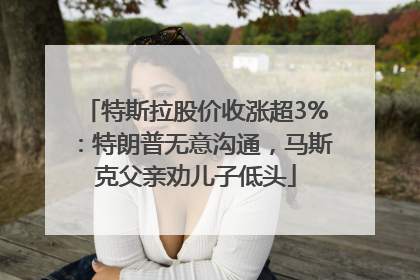 特斯拉股价收涨超3%：特朗普无意沟通，马斯克父亲劝儿子低头