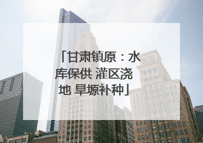 甘肃镇原：水库保供 灌区浇地 旱塬补种