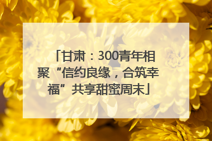 甘肃：300青年相聚“信约良缘，合筑幸福”共享甜蜜周末
