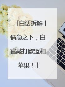 白话拆解丨情急之下，白宫敲打欧盟和苹果！
