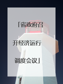 省政府召开经济运行调度会议