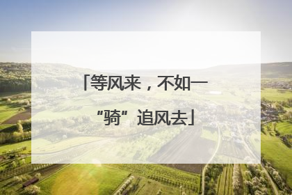 等风来，不如一“骑”追风去