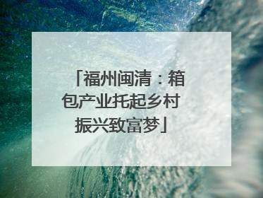 福州闽清：箱包产业托起乡村振兴致富梦