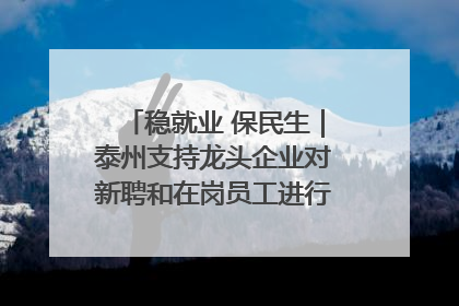 稳就业 保民生｜泰州支持龙头企业对新聘和在岗员工进行实训——到岗就能用 用了就见效