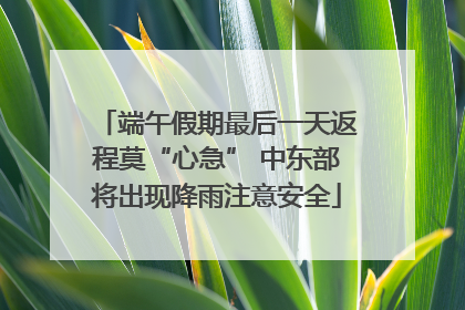 端午假期最后一天返程莫“心急” 中东部将出现降雨注意安全