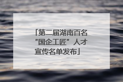 第二届湖南百名“国企工匠”人才宣传名单发布