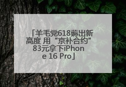 羊毛党618薅出新高度 用“京补合约”83元拿下iPhone 16 Pro