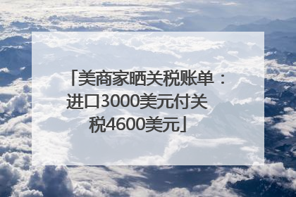 美商家晒关税账单：进口3000美元付关税4600美元