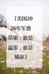 美国2026年军费草案：谁是赢家，谁是输家