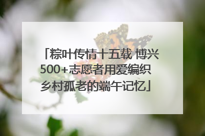 粽叶传情十五载 博兴500+志愿者用爱编织乡村孤老的端午记忆