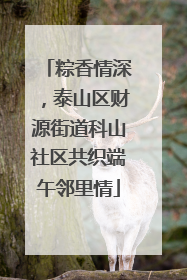 粽香情深，泰山区财源街道科山社区共织端午邻里情