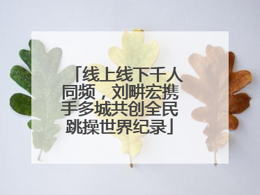线上线下千人同频，刘畊宏携手多城共创全民跳操世界纪录