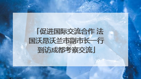 促进国际交流合作 法国沃昂沃兰市副市长一行到访成都考察交流