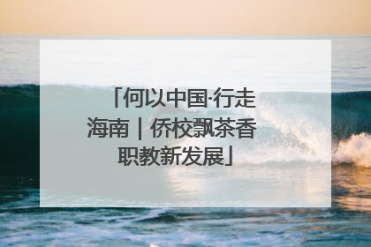 何以中国·行走海南｜侨校飘茶香 职教新发展
