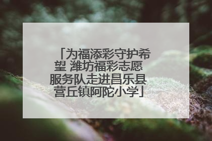 为福添彩守护希望 潍坊福彩志愿服务队走进昌乐县营丘镇阿陀小学