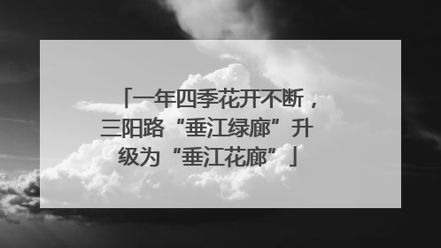 一年四季花开不断，三阳路“垂江绿廊”升级为“垂江花廊”