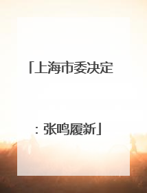 上海市委决定：张鸣履新
