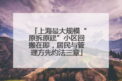 上海最大规模“原拆原建”小区回搬在即，居民与管理方先约法三章