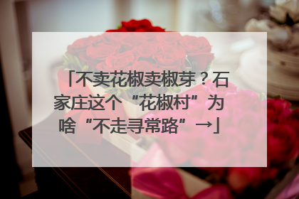 不卖花椒卖椒芽？石家庄这个“花椒村”为啥“不走寻常路”→