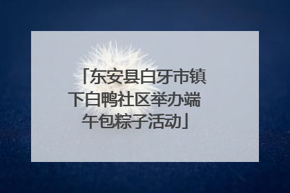 东安县白牙市镇下白鸭社区举办端午包粽子活动