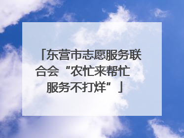 东营市志愿服务联合会“农忙来帮忙 服务不打烊”