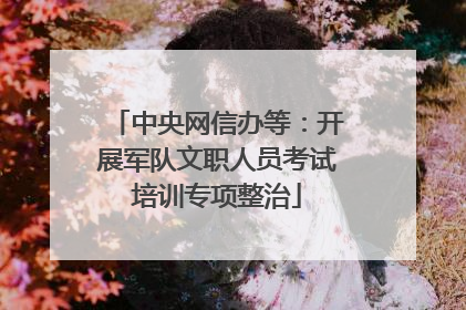 中央网信办等：开展军队文职人员考试培训专项整治