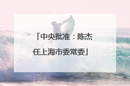 中央批准：陈杰任上海市委常委