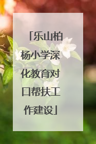 乐山柏杨小学深化教育对口帮扶工作建设