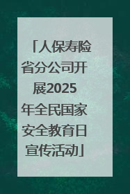 人保寿险省分公司开展2025年全民国家安全教育日宣传活动