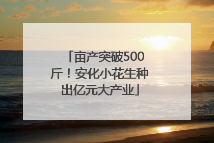 亩产突破500斤！安化小花生种出亿元大产业