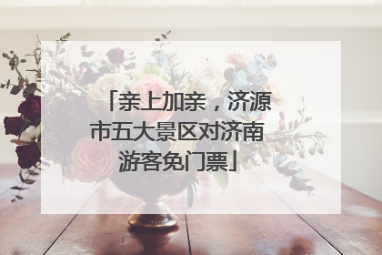 亲上加亲，济源市五大景区对济南游客免门票