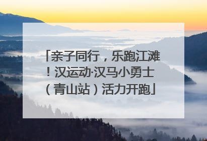 亲子同行，乐跑江滩！汉运动·汉马小勇士（青山站）活力开跑