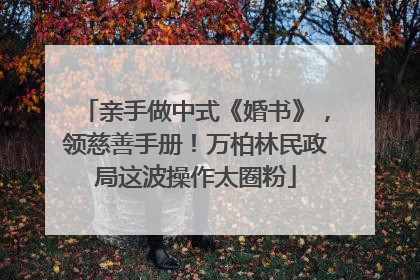 亲手做中式《婚书》，领慈善手册！万柏林民政局这波操作太圈粉