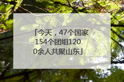 今天，47个国家154个团组1200余人共聚山东